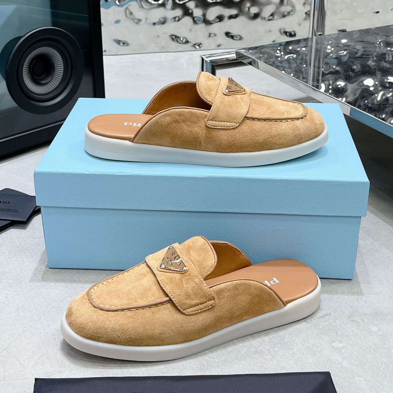 PRA Classic Suede Slide Sandals NG111908