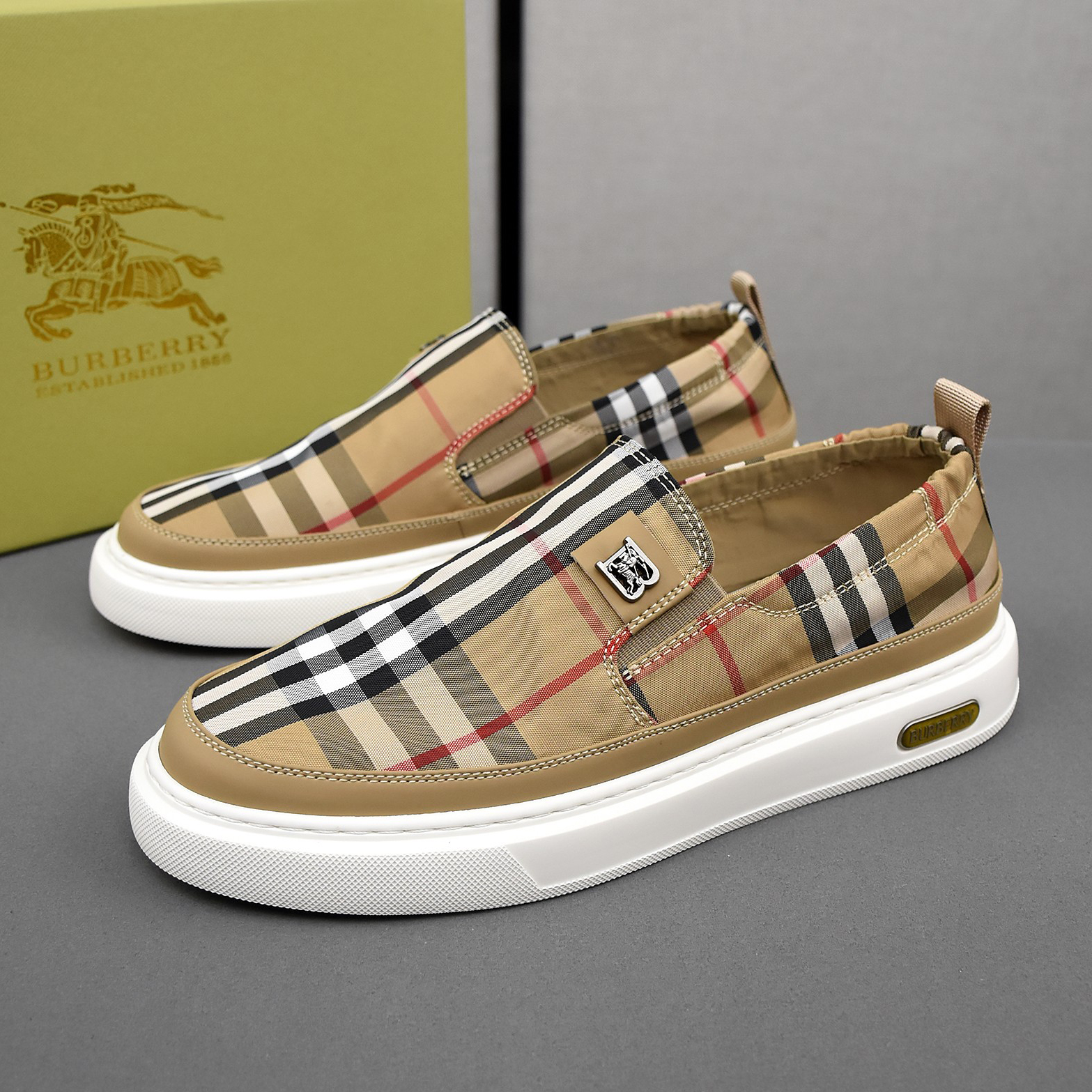 Bur Men's Check Slip-on Shoes NG111903