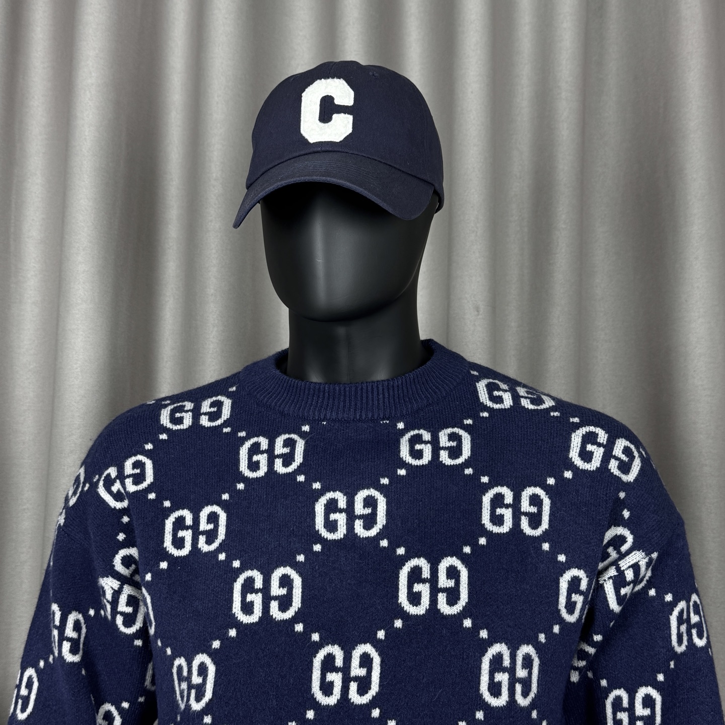 GG Classic Double G Jacquard Crew Neck Sweater NG111833