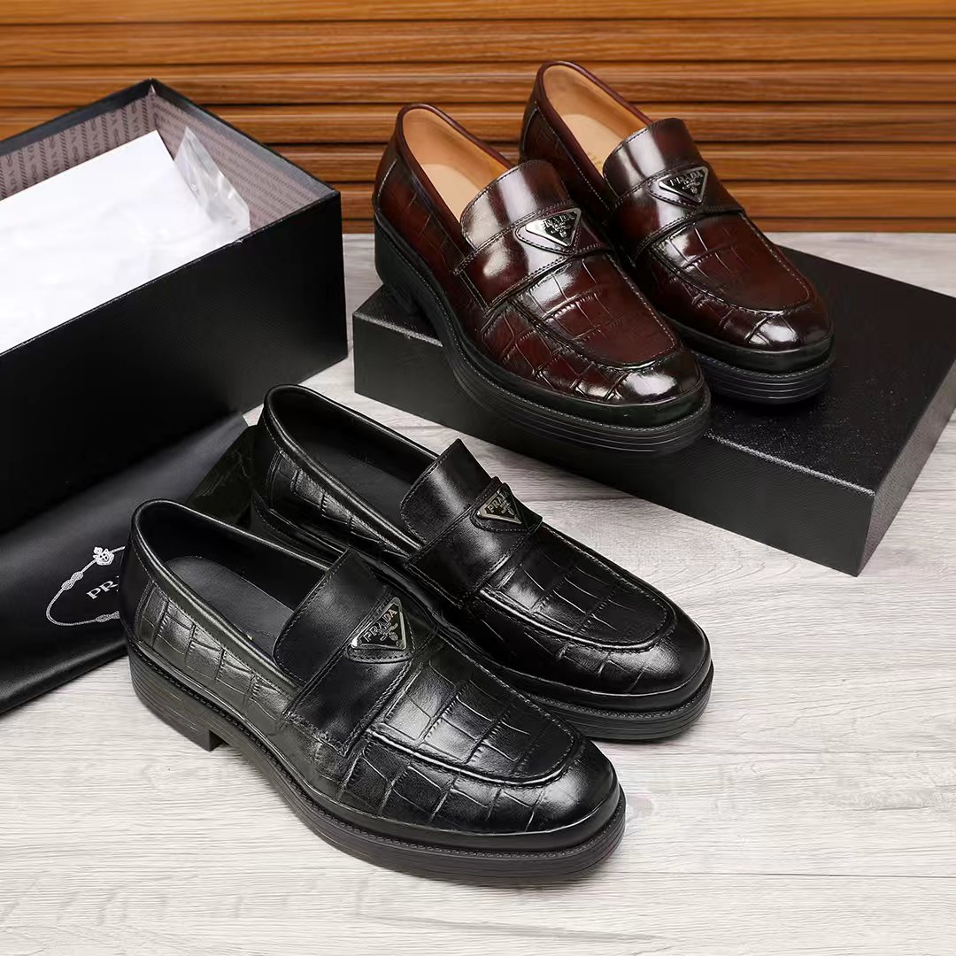 PRA Men's Crocodile Pattern Casual Leather Shoes NG111904