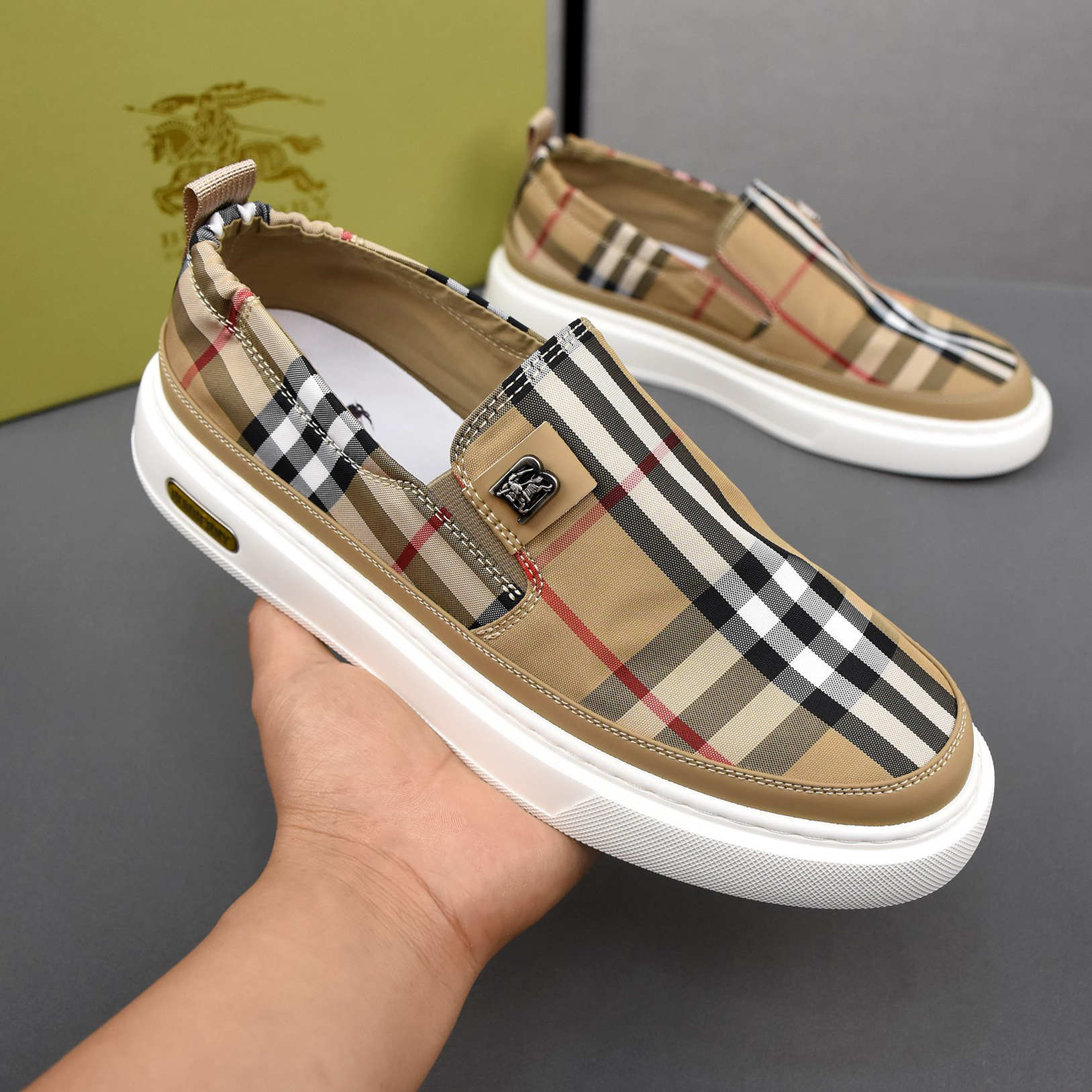 Bur Men's Check Slip-on Shoes NG111903
