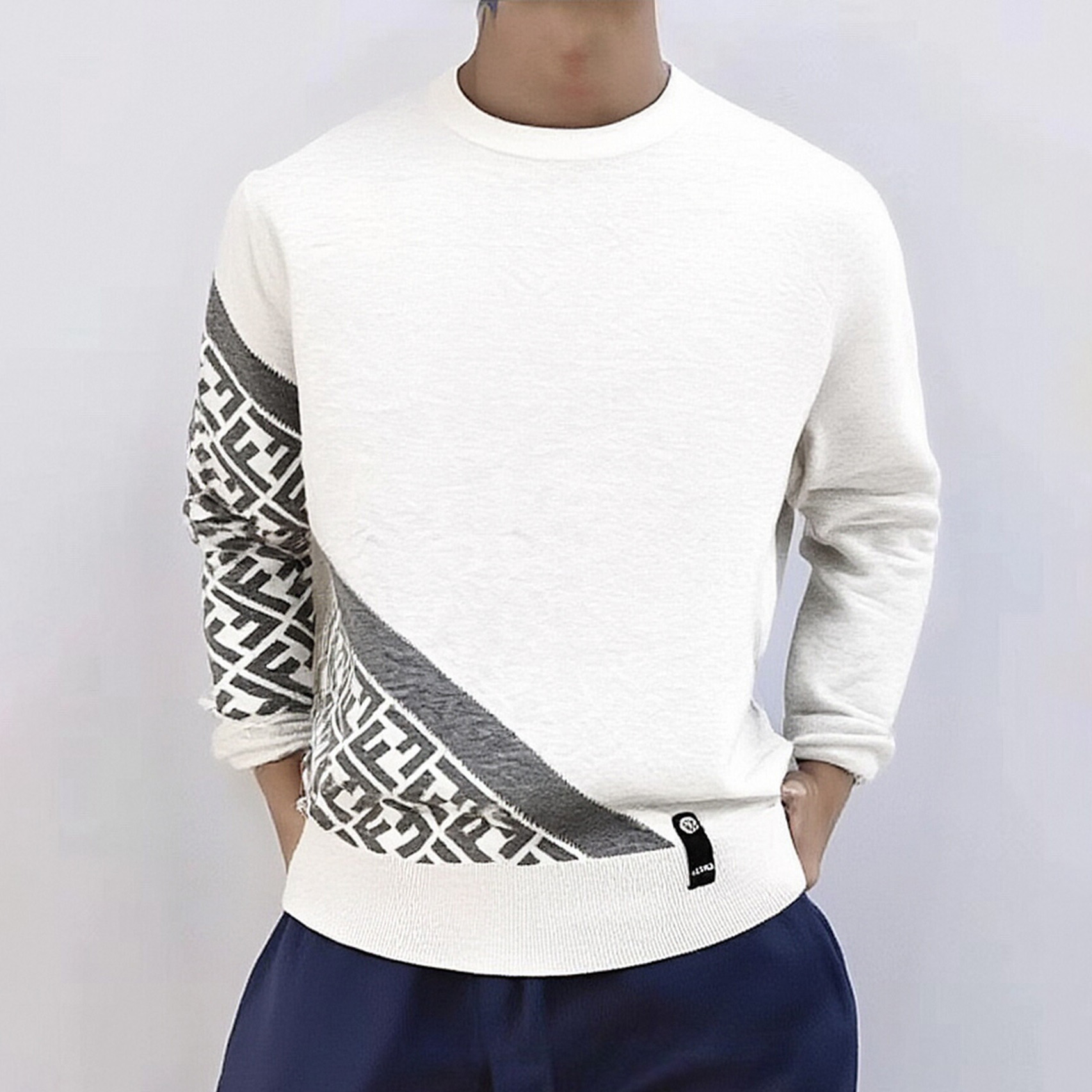 FD Men's Crew Neck Knit Sweater FNG112002
