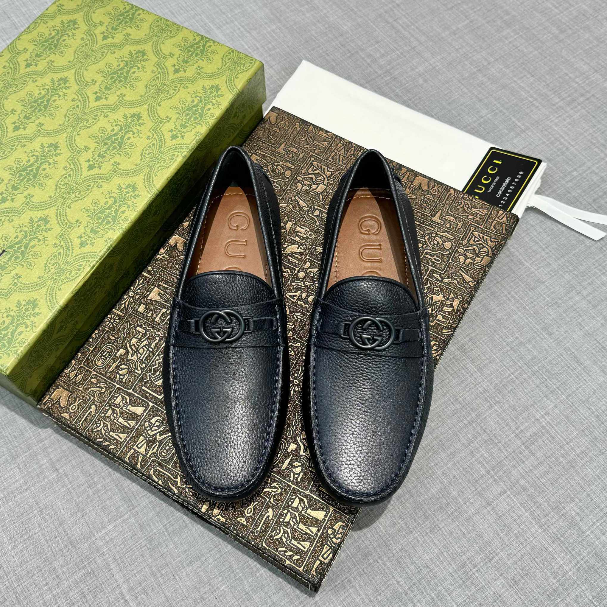 GG Men's Classic Double G Interlocking Logo Loafers FNG112121