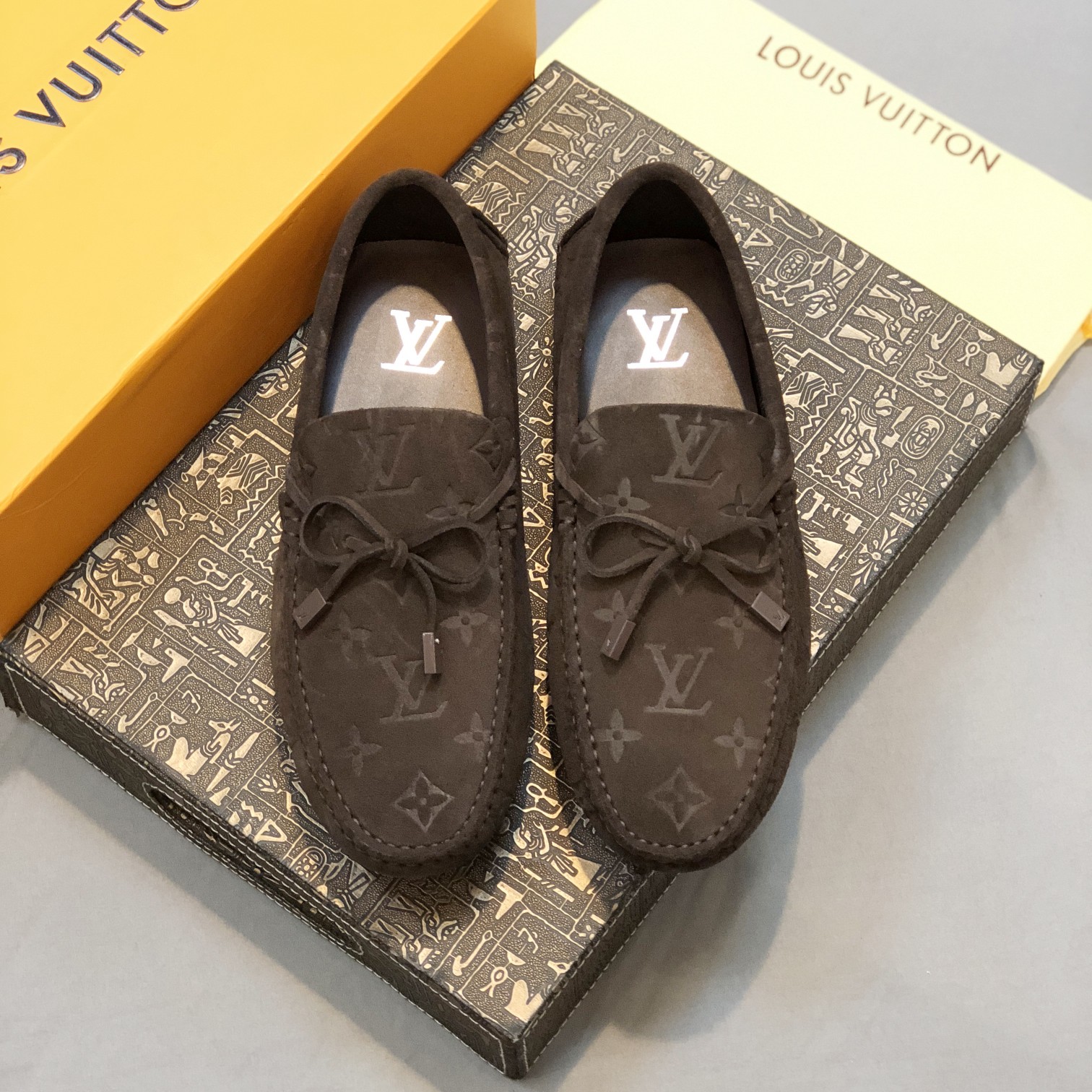 LV Men's Suede Monogram Loafers FNG112145
