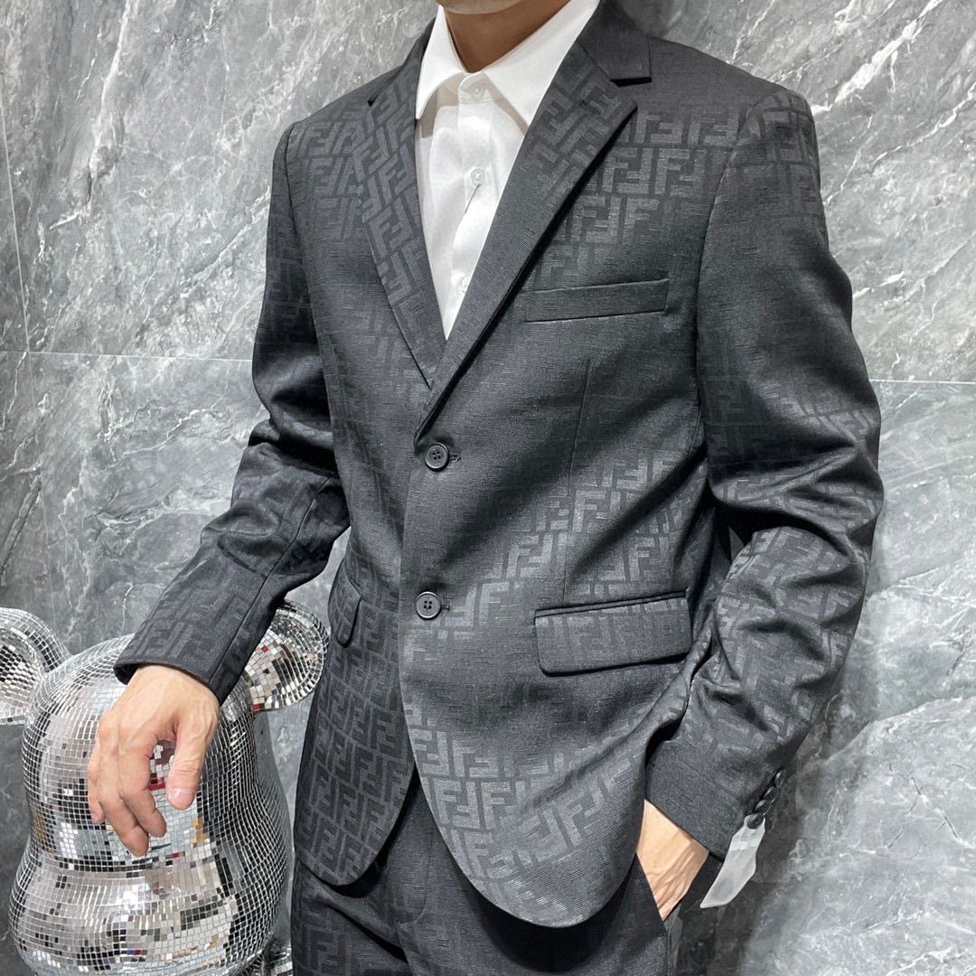 FD Men's Classic Double F Jacquard Casual Suit FNG112154