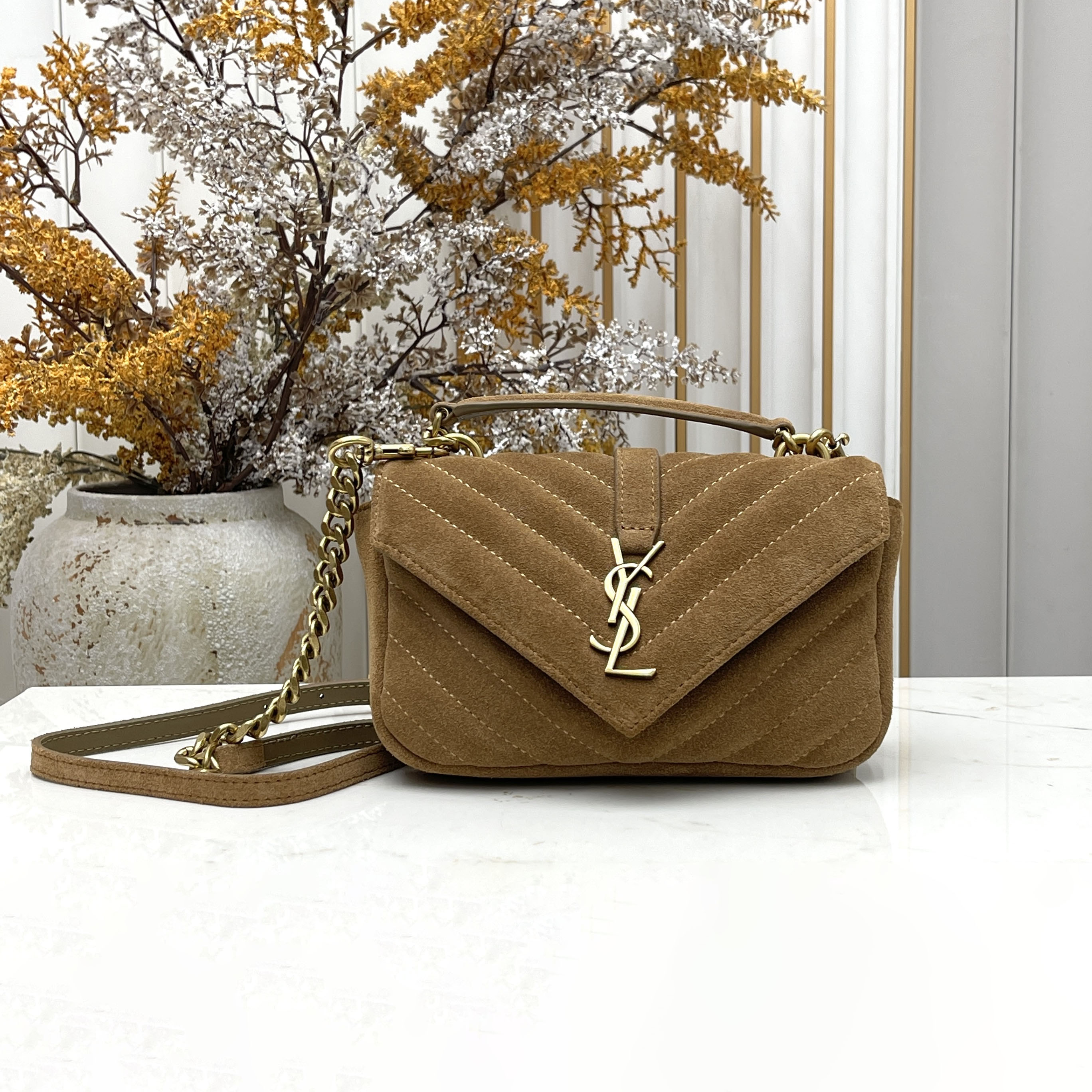 YSL Suede Shoulder Bag FNG112229