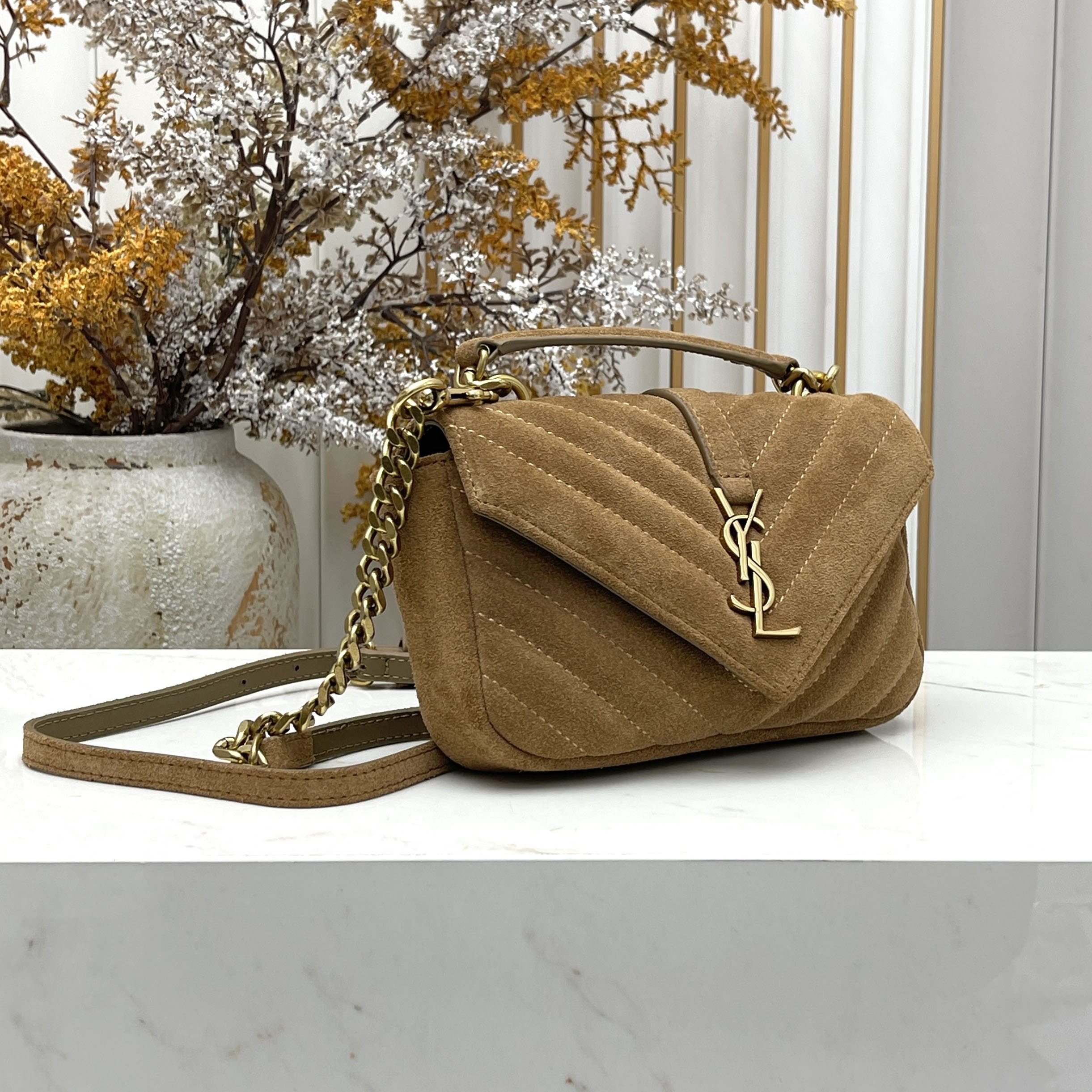 YSL Suede Shoulder Bag FNG112229
