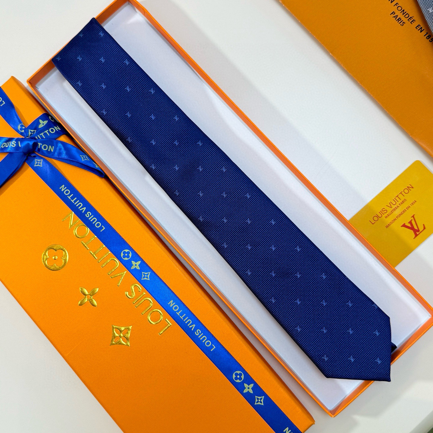 LV Classic Micro-Logo Embroidered Tie FNY075003