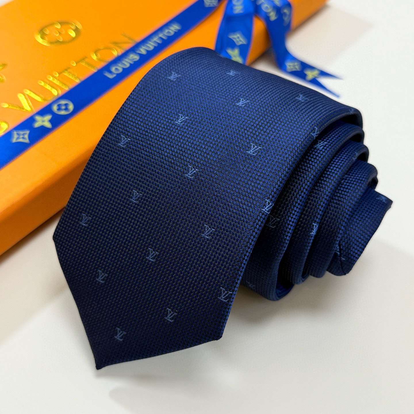 LV Classic Micro-Logo Embroidered Tie FNY075003