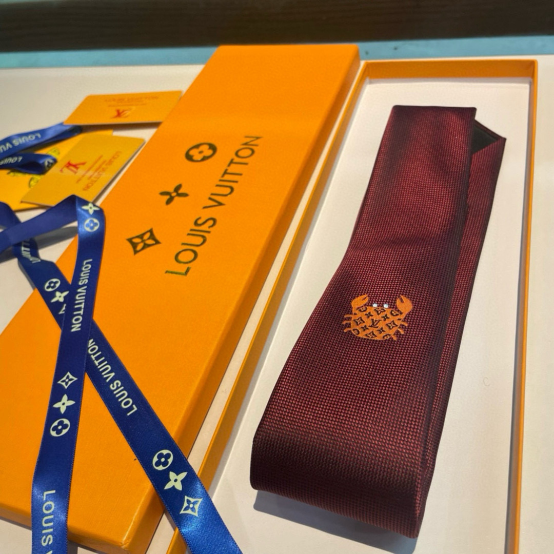 LV Men's Casual Crab Embroidered Tie FNY082312