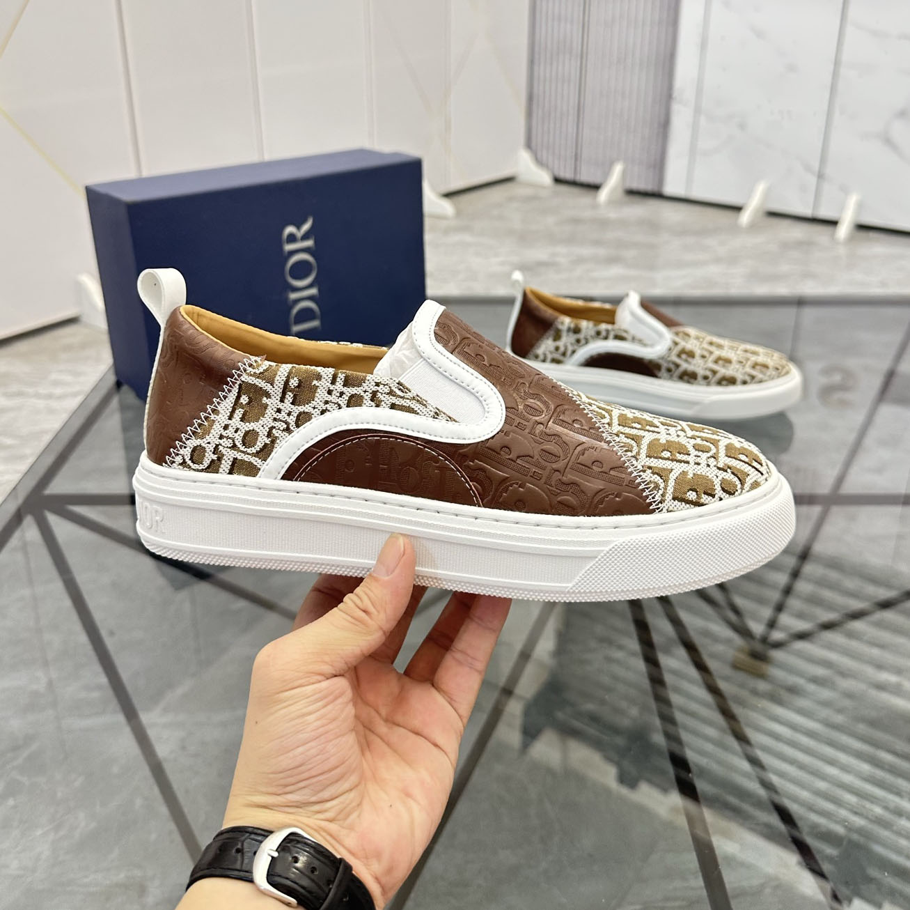 CD Men's Oblique Print Slip-on FNG112603