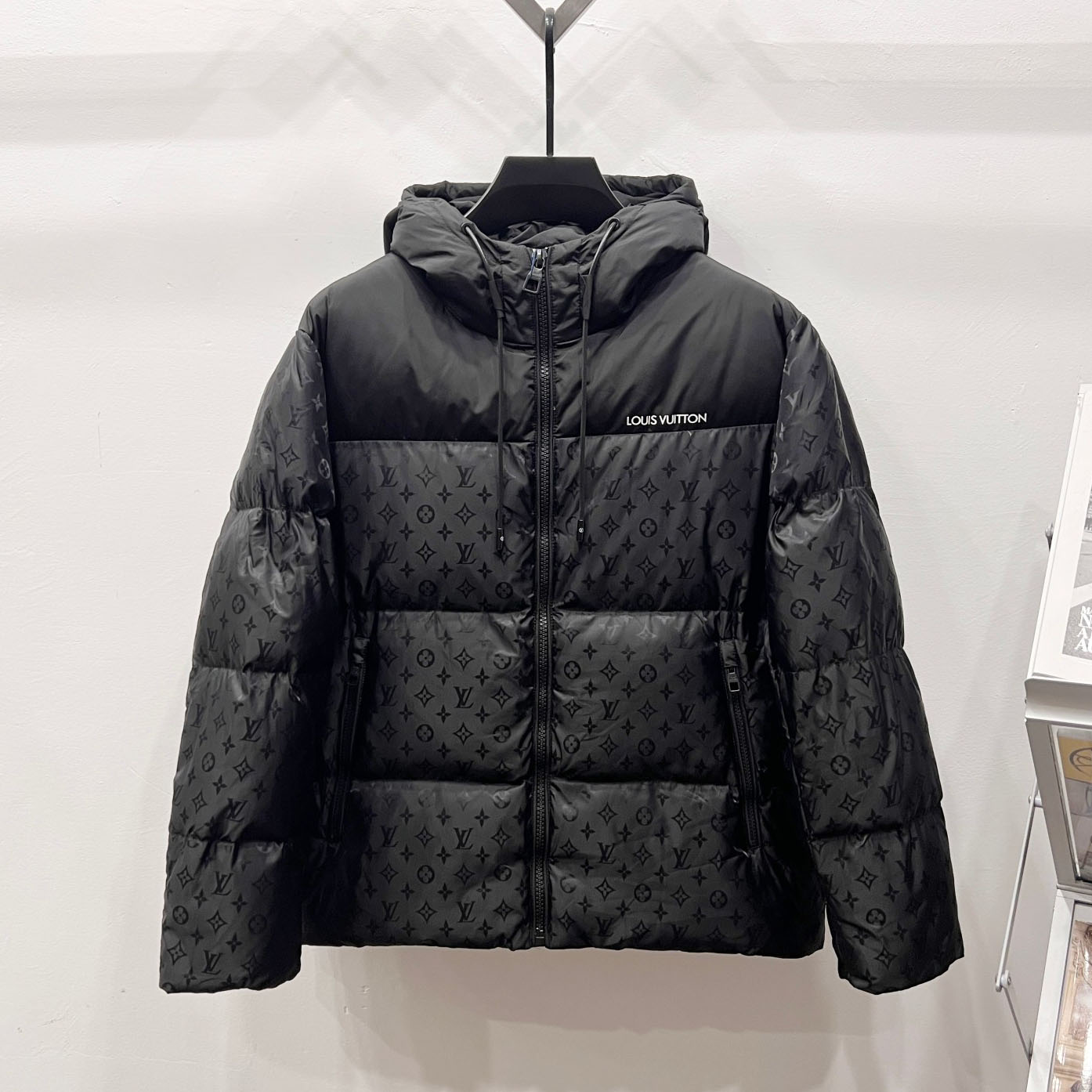 LV Men's Monogram Jacquard Hooded Down Jacket FNG112525