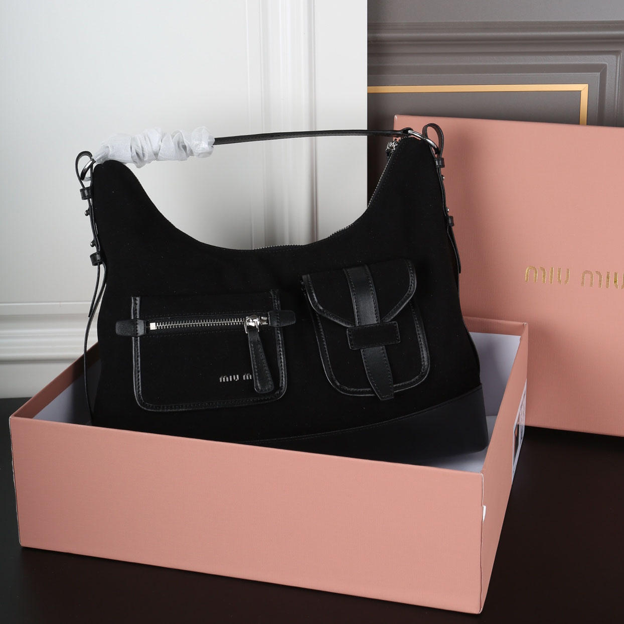 Miu Suede Underarm Bag FNG112601