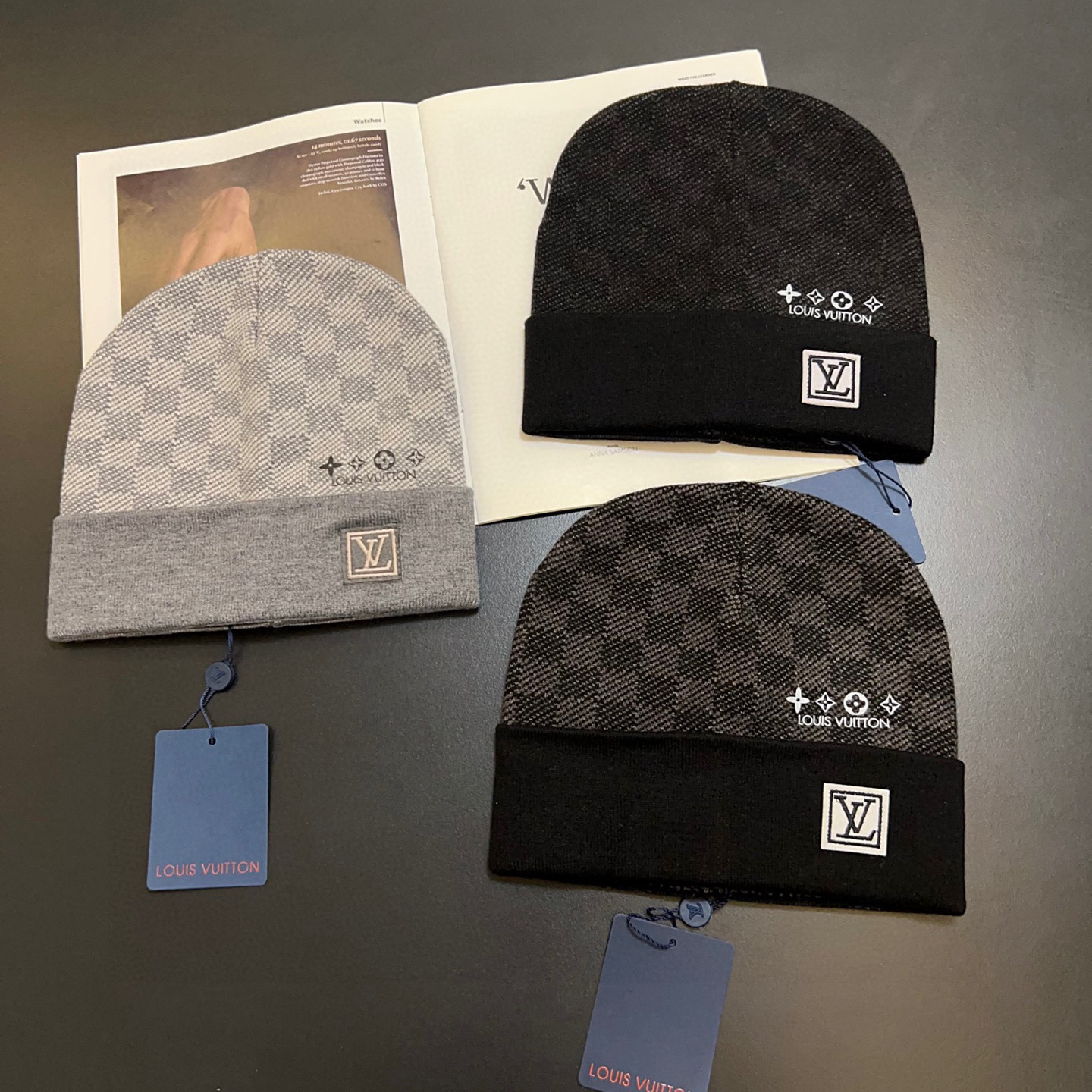 LV Checkerboard Knit Beanie Hat YVTF112705