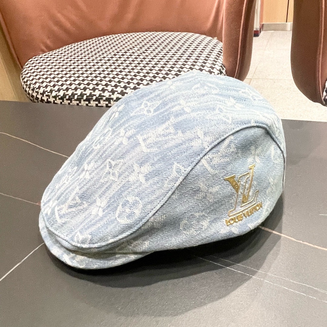 LV Denim Monogram Newsboy Cap YVTF112701