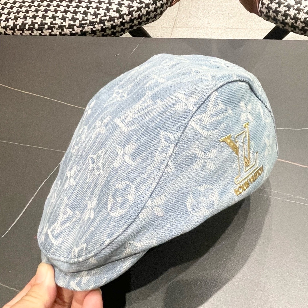 LV Denim Monogram Newsboy Cap YVTF112701
