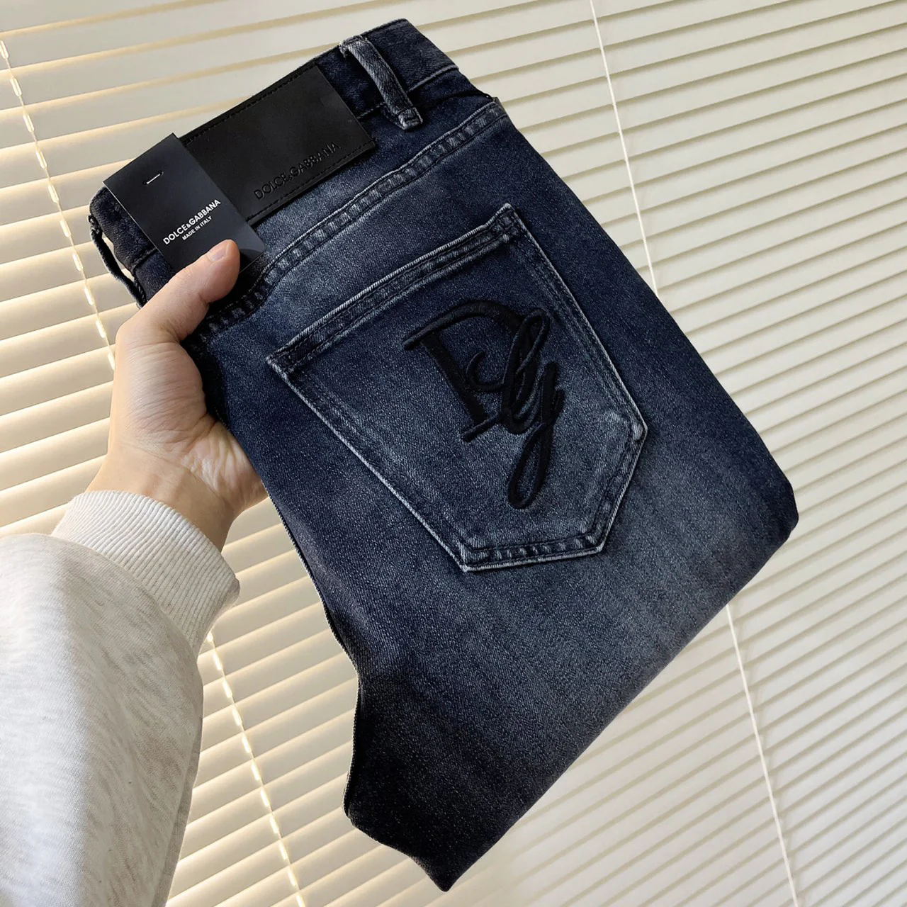 D&G Men's Embroidered Micro Label Jeans FNG122118