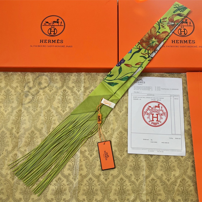 HM Twilly Leather + Silk With Fringe Scarf YVTF122902