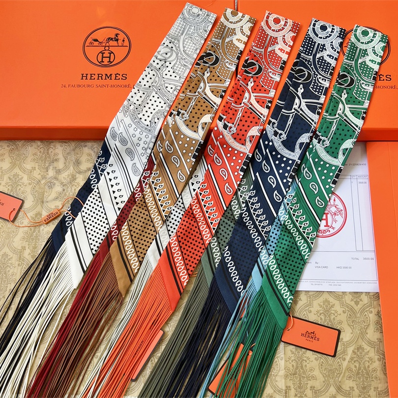 HM Twilly Leather + Silk With Fringe Scarf YVTF122903