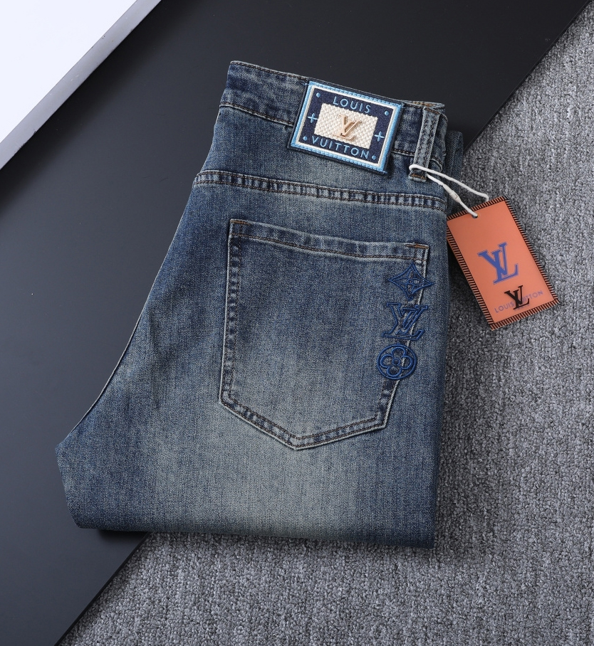LV Men's Four-Leaf Clover Micro-Label Jeans BNL010506