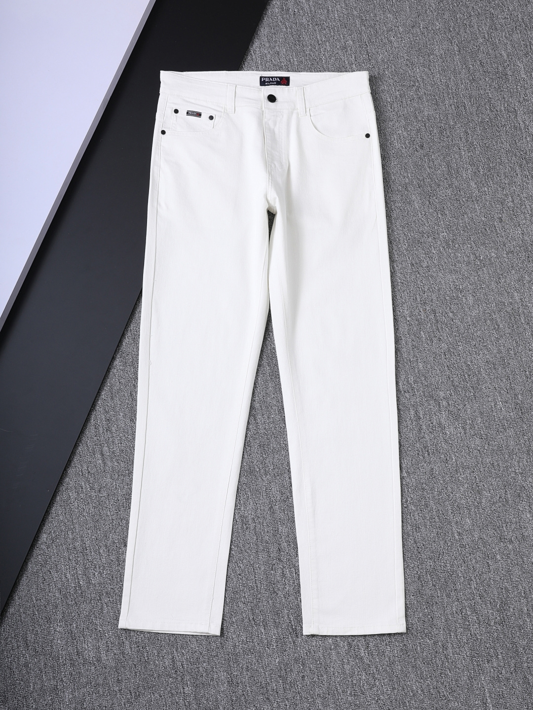 PRA Men's White Simple Jeans BNL010602