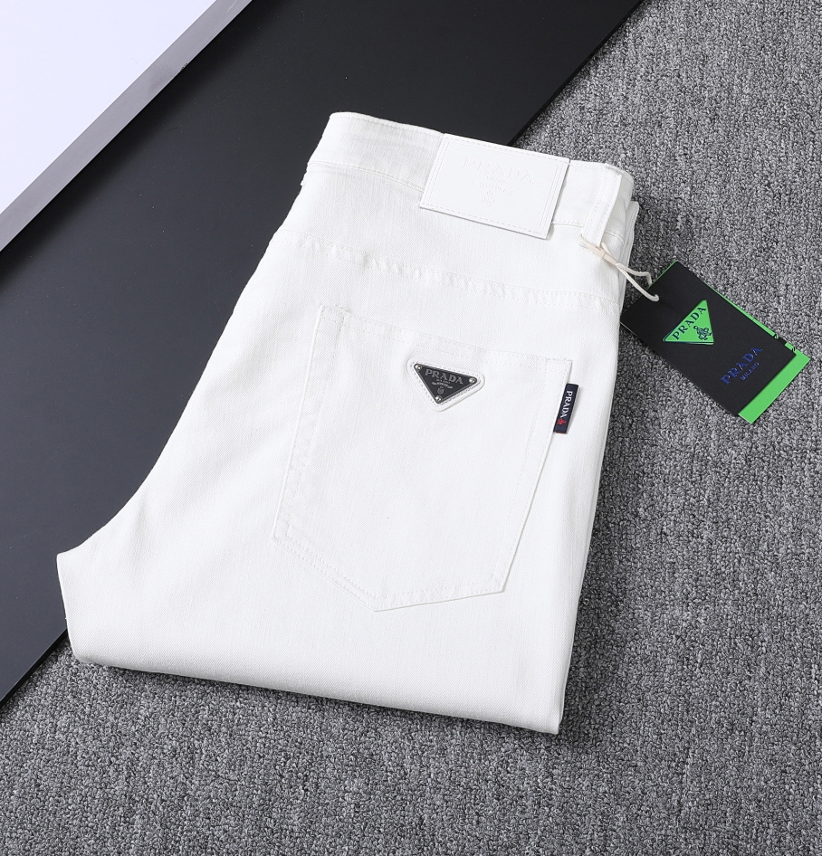 PRA Men's White Simple Jeans BNL010602