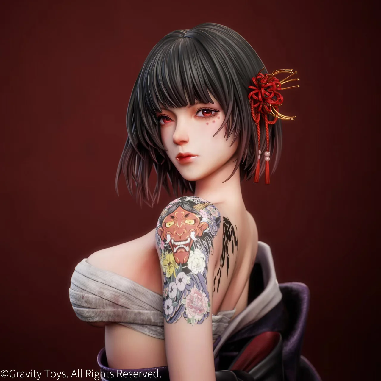 Traditional Japanese - Oiran Higanbana | 1:4 Resin Statue | by Gravity Toys Studio