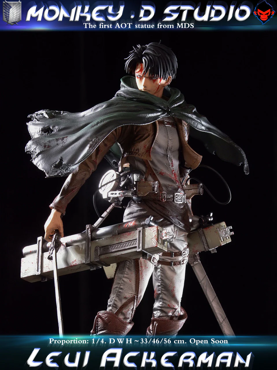 Attack on Titan - Levi Ackerman | 1:4 Resin Statue | by Monkey D Studio