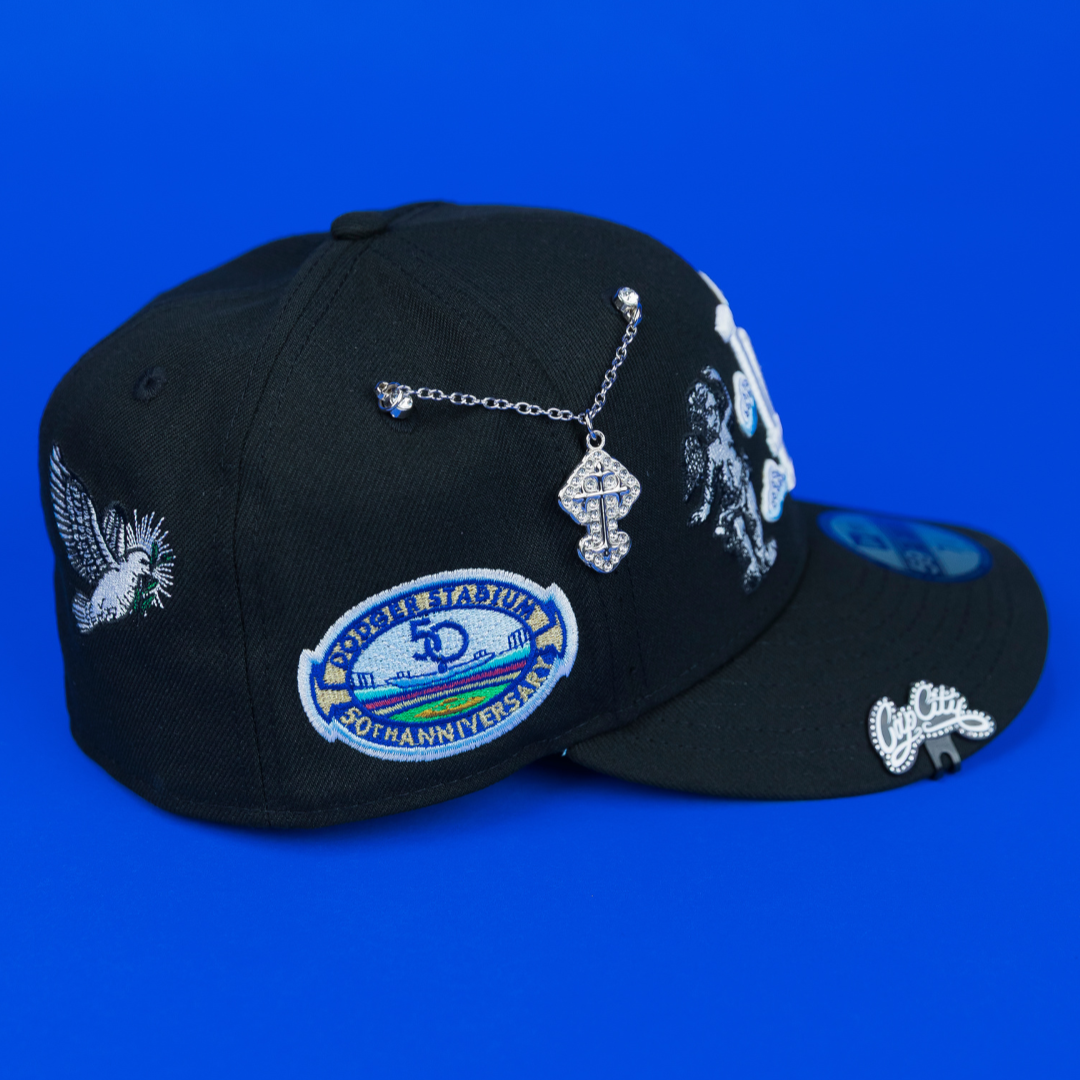 NEW ERA EXCLUSIVE 59FIFTY BLACK LOS ANGELES DODGERS 