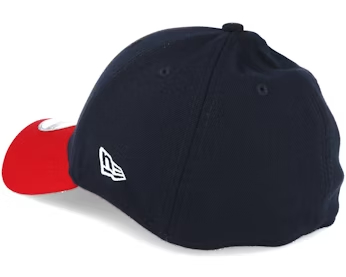 NEW ERA 39THIRTY CLEVELAND INDIANS HOME TEAM CLASSIC STRETCH FIT HAT DARK NAVY RED