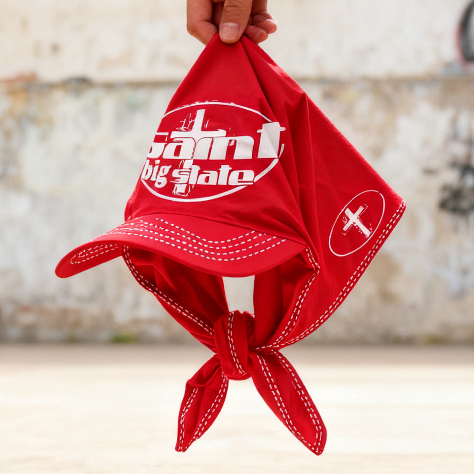 SAINT & Faith Red Street Fashion Hat/Bandage Headband Duck Tongue Hat Summer And Autumn Street Personality Retro Bag Head Cap Baseball Cap