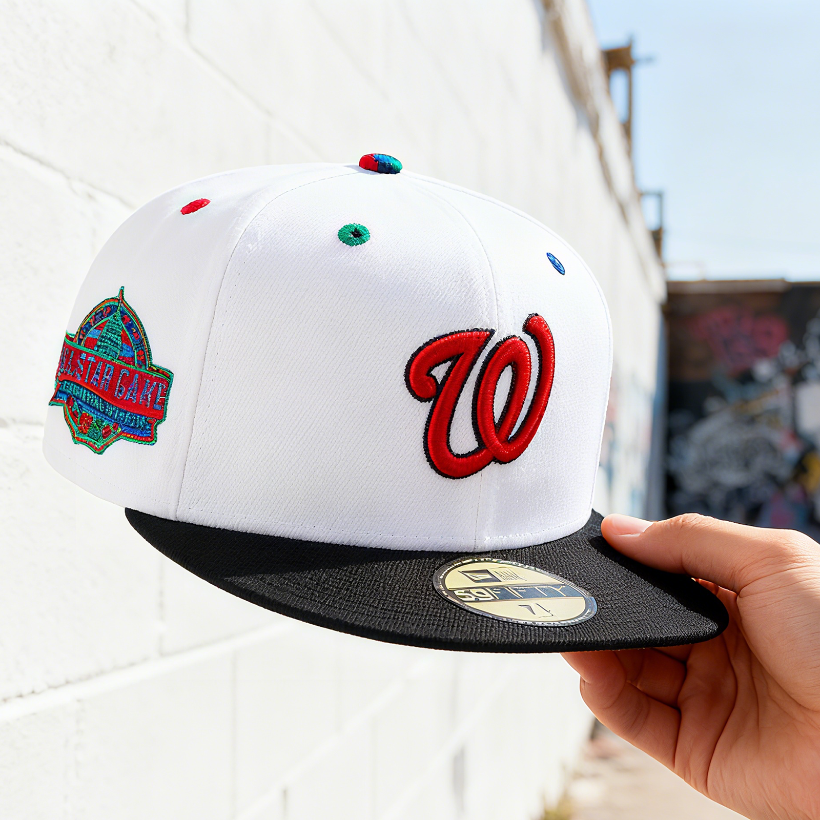 NEW ERA WASHINGTON NATIONALS 2018 MLB ALL-STAR GAME MAIN EYE 59FIFTY FIT CAP-WHITE/BLACK