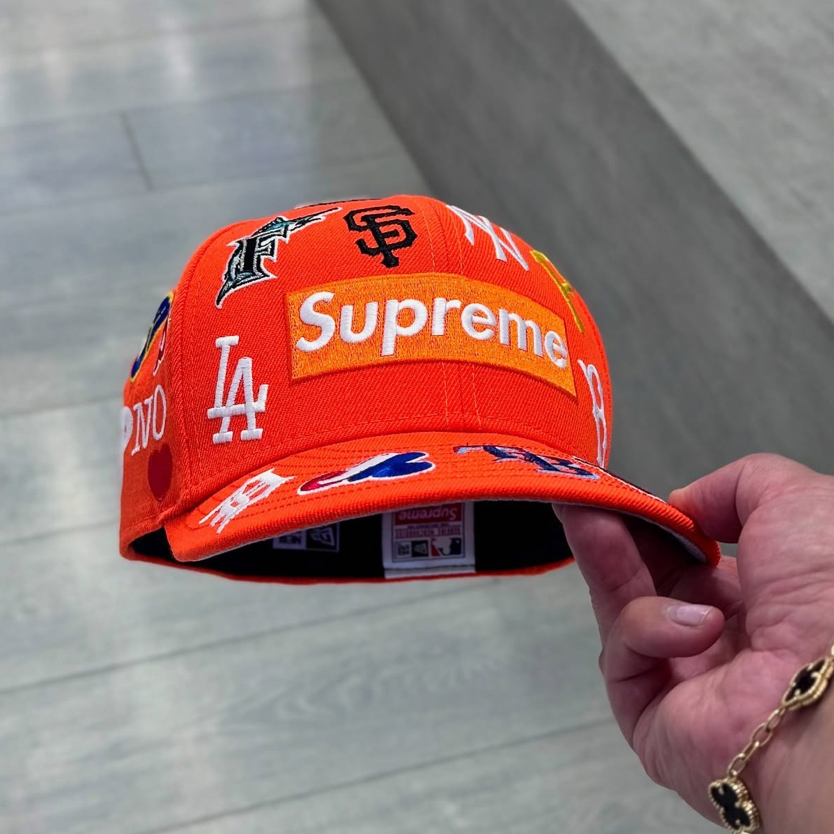 NEW ERA SUPREME MLB ORANGE EMBROIDERED CASUAL BASEBALL CAP