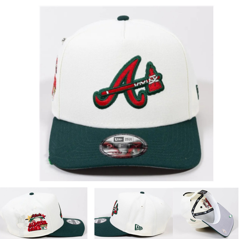 NEW ERA EXCLUSIVE 9FIFTY CHROME WHITE/FORET GREEN ATLANTA BRAVES W/ 2000 ALL STAR GAME PATCH