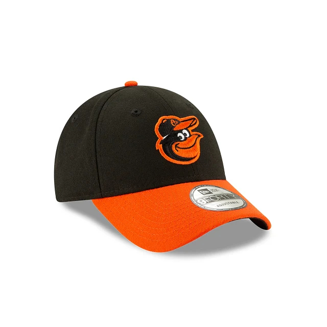 NEW ERA BALTIMORE ORIOLES NEW ERA BLACK MASTER LOGO 950 SNAPBACK HAT. BLACK & ORANGE