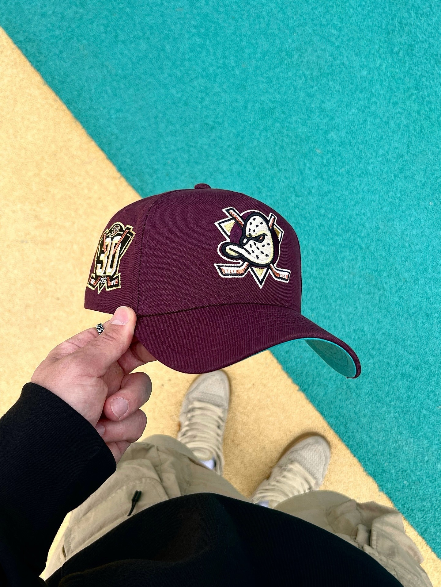 NEW ERA 9FORTY A-FRAME NHL ANAHEIM DUCKS MAROON / TEAL UV SNAPBACK