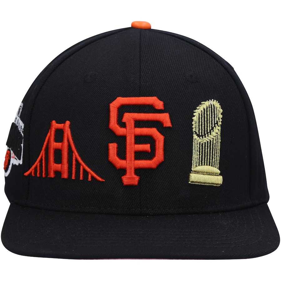 NEW ERA SAN FRANCISCO GIANTS PRO STANDARD DOUBLE CITY PINK UNDER BRIM BASEBALL CAP-BLACK