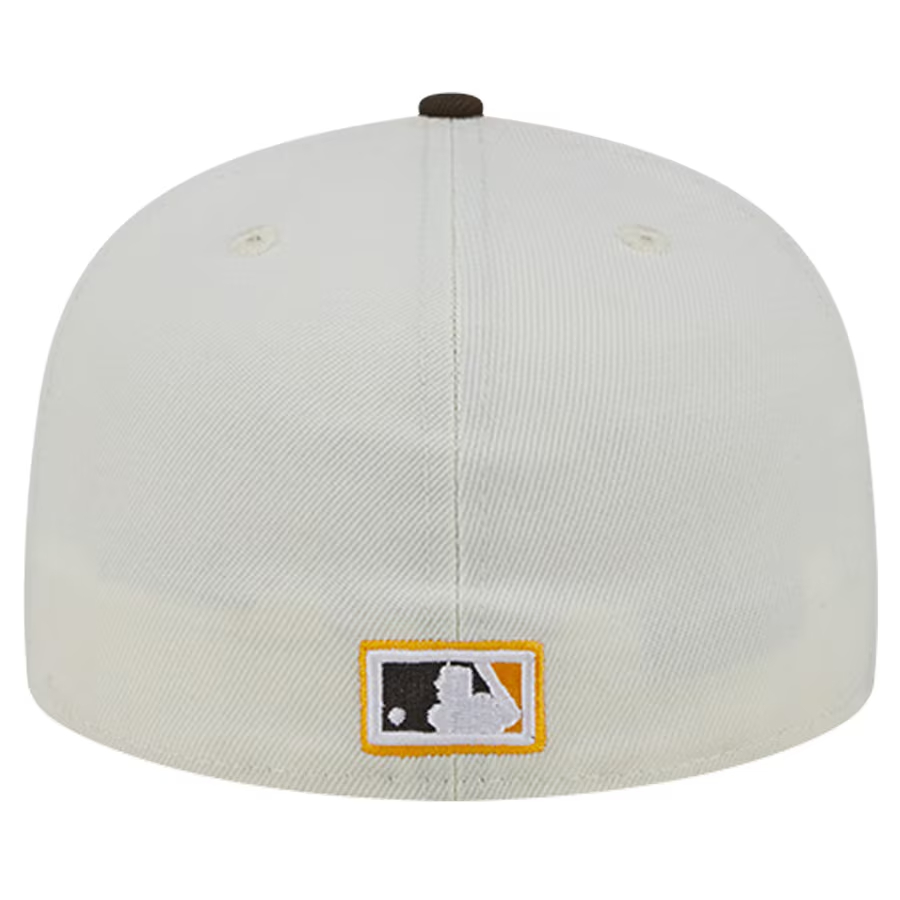 NEW ERA MEN'S SAN DIEGO PADRES NEW ERA CREAM COOPERSTOWN COLLECTION CHROME 59FIFTY FITTED HAT