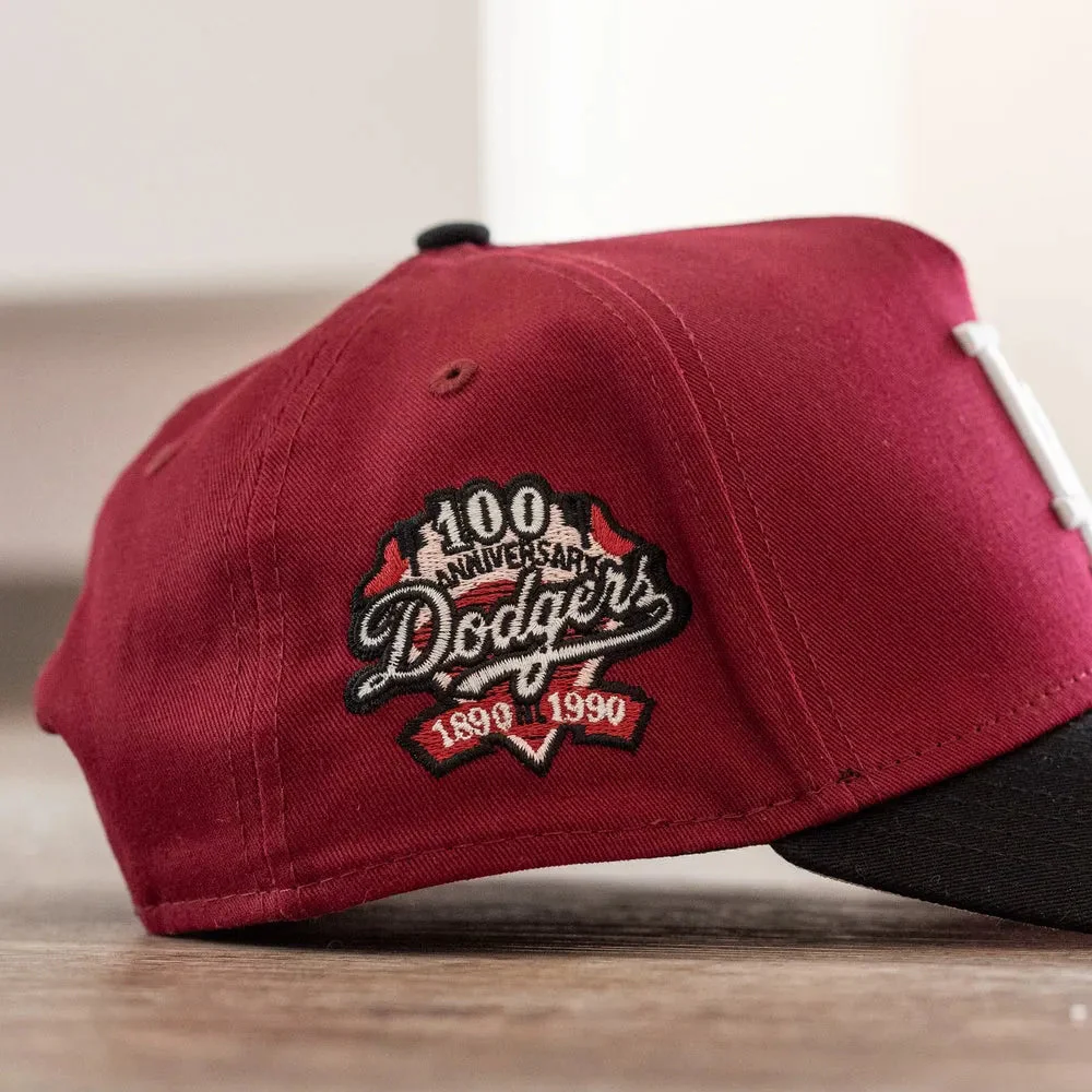 NEW ERA 9FORTY A-FRAME MLB LOS ANGELES DODGERS 100TH ANNIVERSARY TWO TONE / PINK UV SNAPBACK CAP HAT MLB
