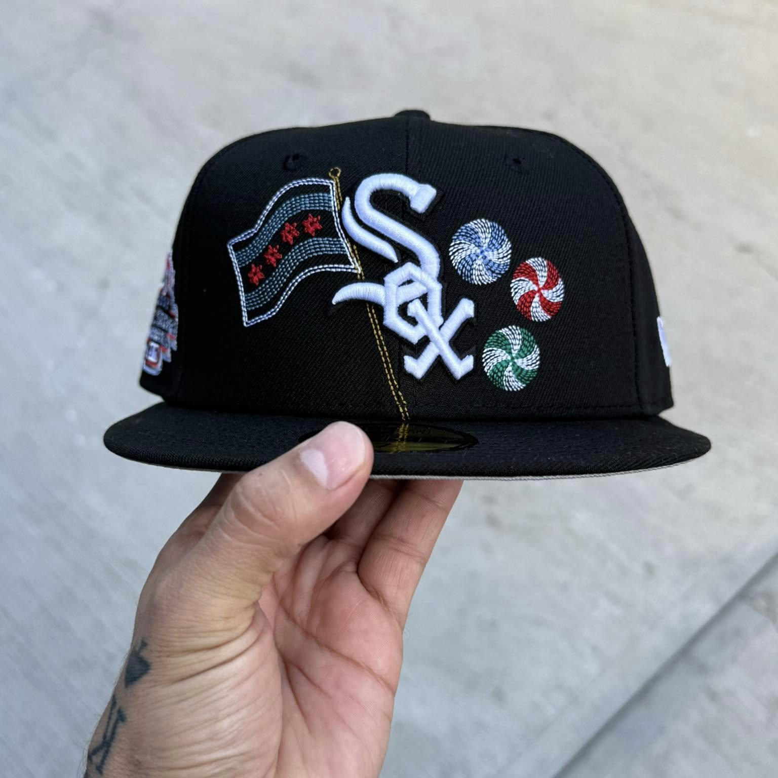 NEW ERA CHICAGO WHITE SOX STATE STITCH 59FIFTY FITTED EMBROIDERED CASUAL BASEBALL CAP
