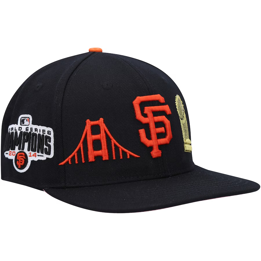 NEW ERA SAN FRANCISCO GIANTS PRO STANDARD DOUBLE CITY PINK UNDER BRIM BASEBALL CAP-BLACK