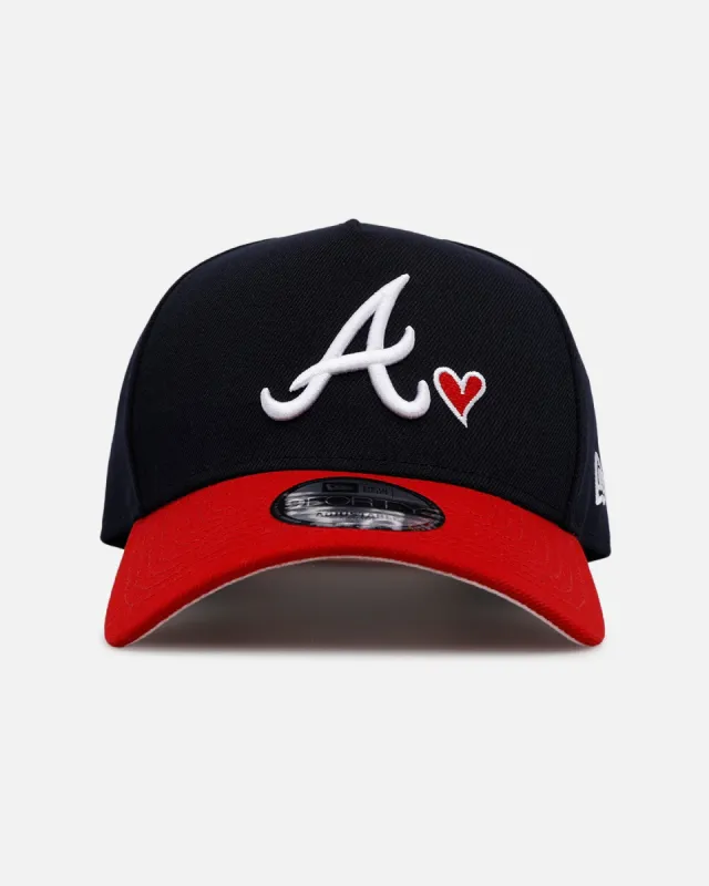 NEW ERA ATLANTA BRAVES 'TEAM COLOR HEARTS' 9FORTY A-FRAME SNAPBACK NAVY/RED
