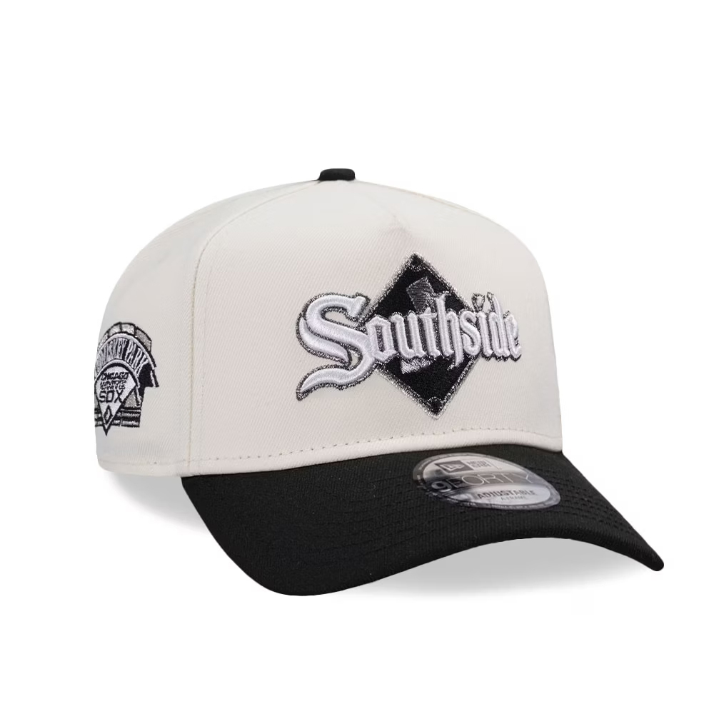 NEW ERA CHICAGO WHITE SOX KOMISKI PARK SOUTH AREA CHROME TWO-COLOR 9FORTY A-FRAME BASEBALL CAP