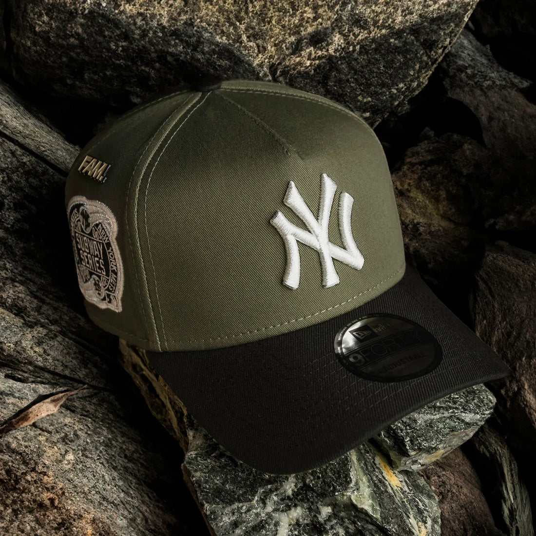 NEW YORK YANKEES MLB OLIVE GRAY UV / NEW ERA 9FORTY A-FRAME