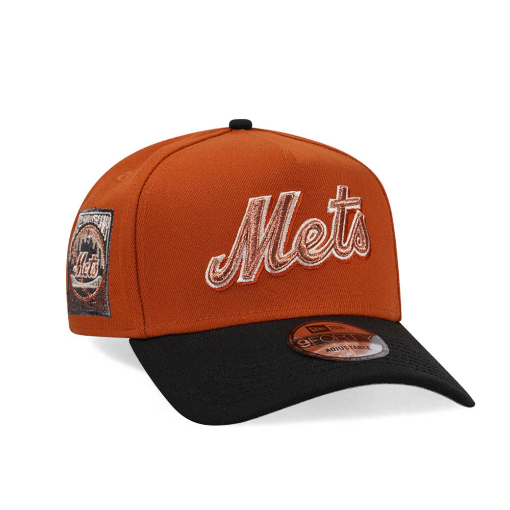 NEW ERA NEW YORK METS 25TH ANNIVERSARY RUSTY COPPER 9FORTY A FRAME SNAPBACK HAT