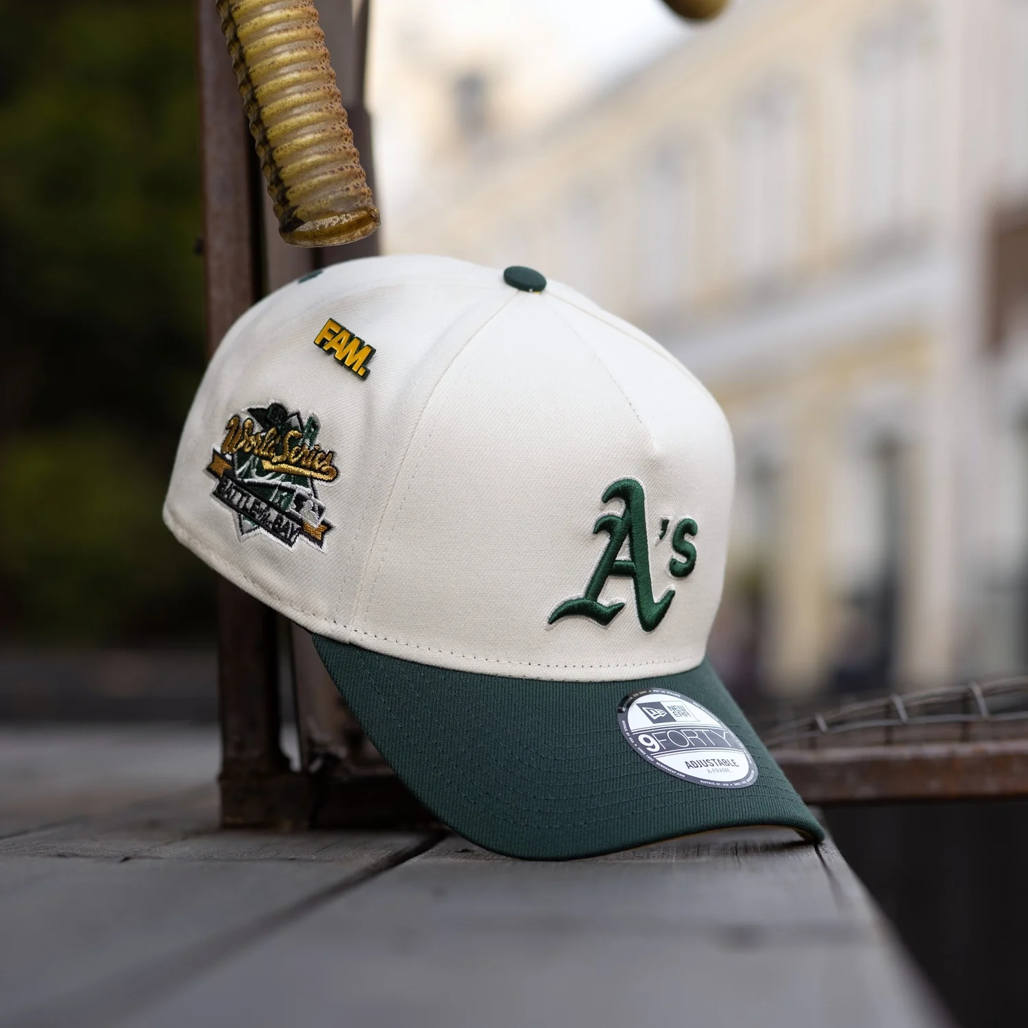 NEW ERA 9FORTY A-FRAME OAKLAND ATHLETICS WORLD SERIES 1989 TWO TONE / YELLOW UV SNAPBACK