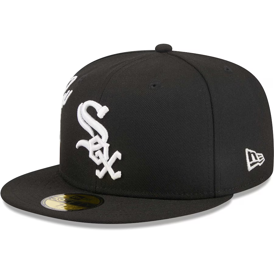 NEW ERA CHICAGO CHICAGO WHITE SOX BLACK NEON EMBROIDERED CASUAL BASEBALL CAP
