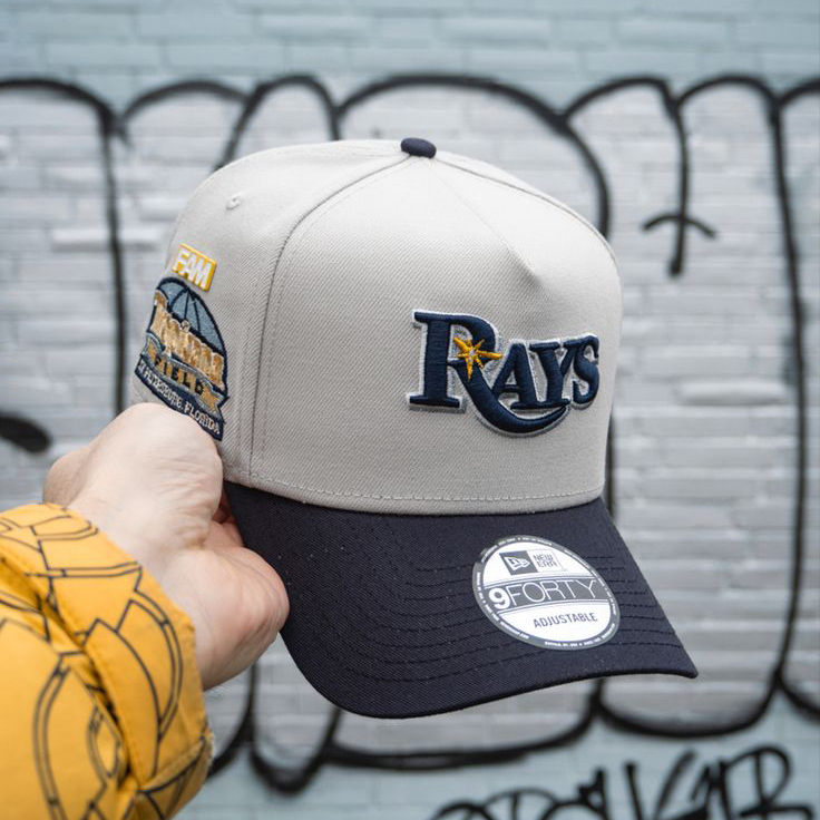 NEW ERA TAMPA BAY RAYS TROPICANA FIELD CHROME TWO TONE EDITION EMBROIDERED CASUAL BASEBALL CAP
