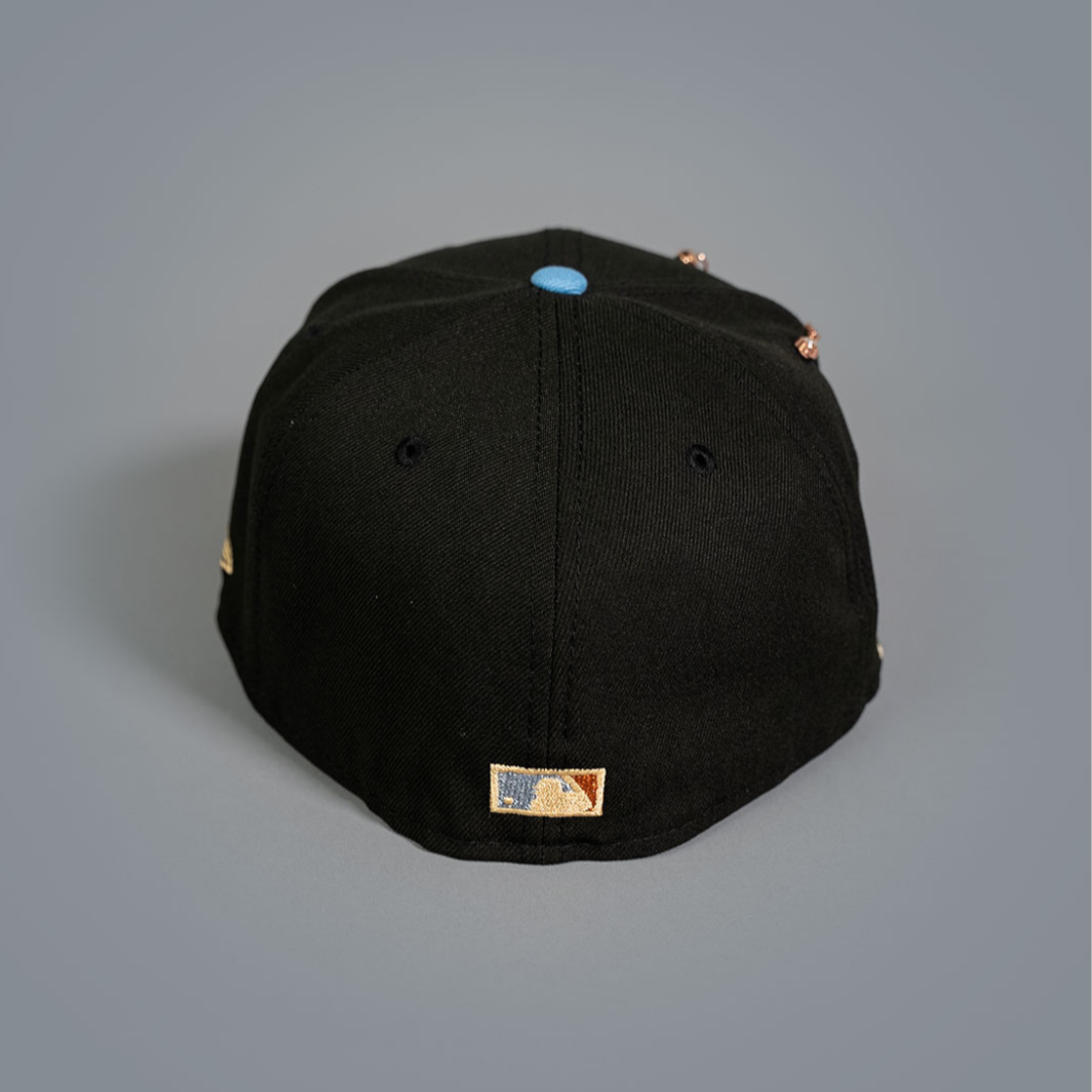 NEW ERA EXCLUSIVE 59FIFTY BLACK/ FOREST GREEN NEW YORK METS W/ 40TH ANNIVERSARY SIDE PATCH