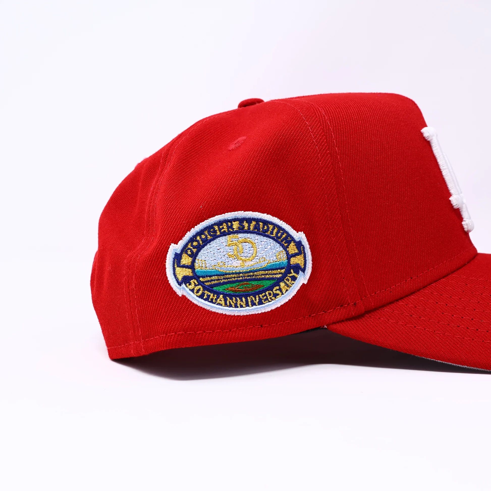 NEW ERA RED LOS ANGELES DODGERS 50TH ANNIVERSARY 9FORTY NEW ERA ADJUSTABLE SNAPBACK HAT 5 PANEL